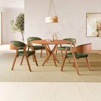 Conjunto Sala de Jantar Mesa Redonda 120cm 4 Cadeiras Madeira Maciça Gaia Yescasa Verde Conjunto Sala de Jantar Mesa Redonda 120cm 4 Cadeiras Madeira Maciça Gaia Yescasa Verde