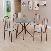 Conjunto Sala de Jantar Mesa Redonda 70cm Tampo Granito Topázio 4 Cadeiras Linda Yescasa Conjunto Sala de Jantar Mesa Redonda 70cm Tampo Granito Topázio 4 Cadeiras Linda Yescasa