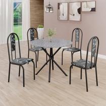 Conjunto Sala de Jantar Mesa Redonda 75cm Tampo Granito Ocre 4 Cadeiras Linda Yescasa Conjunto Sala de Jantar Mesa Redonda 75cm Tampo Granito Ocre 4 Cadeiras Linda Yescasa