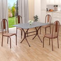 Conjunto Sala de Jantar Mesa Retangular 100x60cm Tampo Granito Ocre 4 Cadeiras Linda Yescasa Conjunto Sala de Jantar Mesa Retangular 100x60cm Tampo Granito Ocre 4 Cadeiras Linda Yescasa