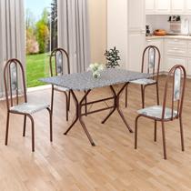 Conjunto Sala de Jantar Mesa Retangular 100x60cm Tampo Granito Ocre 4 Cadeiras Linda Yescasa Conjunto Sala de Jantar Mesa Retangular 100x60cm Tampo Granito Ocre 4 Cadeiras Linda Yescasa