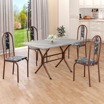 Conjunto Sala de Jantar Mesa Retangular 100x60cm Tampo Granito Topázio 4 Cadeiras Linda Yescasa Conjunto Sala de Jantar Mesa Retangular 100x60cm Tampo Granito Topázio 4 Cadeiras Linda Yescasa