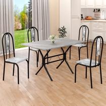 Conjunto Sala de Jantar Mesa Retangular 100x60cm Tampo Granito Topázio 4 Cadeiras Linda Yescasa Conjunto Sala de Jantar Mesa Retangular 100x60cm Tampo Granito Topázio 4 Cadeiras Linda Yescasa