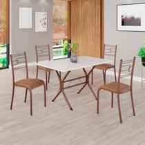 Conjunto Sala de Jantar Mesa Retangular 100x60cm Tampo Madeira Mdp 4 Cadeiras Paraty Conjunto Sala de Jantar Mesa Retangular 100x60cm Tampo Madeira Mdp 4 Cadeiras Paraty
