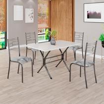 Conjunto Sala de Jantar Mesa Retangular 100x60cm Tampo Madeira Mdp 4 Cadeiras Paraty Conjunto Sala de Jantar Mesa Retangular 100x60cm Tampo Madeira Mdp 4 Cadeiras Paraty