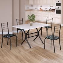 Conjunto Sala de Jantar Mesa Retangular 100x60cm Tampo Madeira Mdp 4 Cadeiras Rio Conjunto Sala de Jantar Mesa Retangular 100x60cm Tampo Madeira Mdp 4 Cadeiras Rio