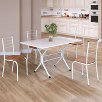 Conjunto Sala de Jantar Mesa Retangular 100x60cm Tampo Madeira Mdp 4 Cadeiras Rio Conjunto Sala de Jantar Mesa Retangular 100x60cm Tampo Madeira Mdp 4 Cadeiras Rio