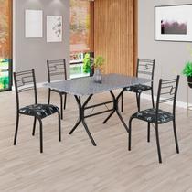 Conjunto Sala de Jantar Mesa Retangular 120x75cm Tampo Granito Ocre 4 Cadeiras Paraty Conjunto Sala de Jantar Mesa Retangular 120x75cm Tampo Granito Ocre 4 Cadeiras Paraty