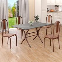 Conjunto Sala de Jantar Mesa Retangular 120x75cm Tampo Granito Topázio 4 Cadeiras Linda Yescasa Conjunto Sala de Jantar Mesa Retangular 120x75cm Tampo Granito Topázio 4 Cadeiras Linda Yescasa