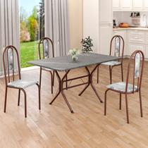 Conjunto Sala de Jantar Mesa Retangular 120x75cm Tampo Granito Topázio 4 Cadeiras Linda Yescasa Conjunto Sala de Jantar Mesa Retangular 120x75cm Tampo Granito Topázio 4 Cadeiras Linda Yescasa