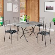 Conjunto Sala de Jantar Mesa Retangular 120x75cm Tampo Granito Topázio 4 Cadeiras Paraty Conjunto Sala de Jantar Mesa Retangular 120x75cm Tampo Granito Topázio 4 Cadeiras Paraty