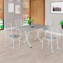 Conjunto Sala de Jantar Mesa Retangular 120x75cm Tampo Granito Topázio 4 Cadeiras Paraty Conjunto Sala de Jantar Mesa Retangular 120x75cm Tampo Granito Topázio 4 Cadeiras Paraty