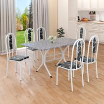 Conjunto Sala de Jantar Mesa Retangular 140x75cm Tampo Granito Ocre 6 Cadeiras Linda Yescasa Conjunto Sala de Jantar Mesa Retangular 140x75cm Tampo Granito Ocre 6 Cadeiras Linda Yescasa