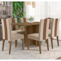 Conjunto Sala de Jantar Mesa Retangular 160cm Helo e 6 Cadeiras Linea Carvalho - Poliman Conjunto Sala de Jantar Mesa Retangular 160cm Helo e 6 Cadeiras Linea Carvalho - Poliman