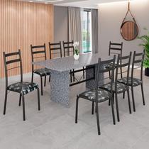 Conjunto Sala de Jantar Mesa Retangular 180x75cm Tampo Granito Ocre 8 Cadeiras Marselha Conjunto Sala de Jantar Mesa Retangular 180x75cm Tampo Granito Ocre 8 Cadeiras Marselha