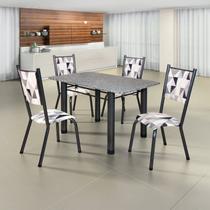 Conjunto Sala de Jantar Mesa Retangular 4 Cadeiras Ametista