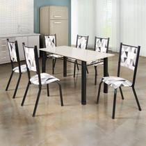 Conjunto Sala de Jantar Mesa Retangular 6 Cadeiras Ametista