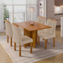 Conjunto Sala de Jantar Mesa Retangular com 4 Cadeiras Carol