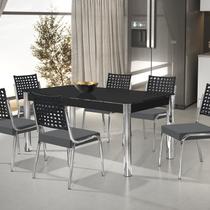Conjunto Sala de Jantar Mesa Retangular com 6 Cadeiras Natani