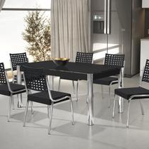 Conjunto Sala de Jantar Mesa Retangular com 6 Cadeiras Natani Yescasa