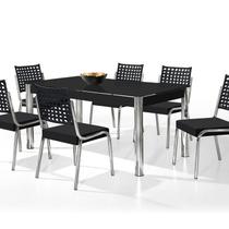 Conjunto Sala de Jantar Mesa Retangular com 6 Cadeiras Natani Yescasa
