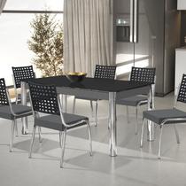 Conjunto Sala de Jantar Mesa Retangular com 6 Cadeiras Natani Yescasa