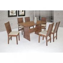Conjunto Sala de Jantar Mesa Retangular Destak com 6 Cadeiras Elane Móveis São Carlos