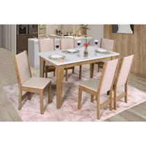 Conjunto Sala de Jantar Mesa Retangular Giovana com 6 Cadeiras Nobre Conjunto Sala de Jantar Mesa Retangular Giovana com 6 Cadeiras Nobre