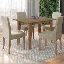 Conjunto Sala de Jantar Mesa Retangular Kate 120cm 4 Cadeiras Josi Conjunto Sala de Jantar Mesa Retangular Kate 120cm 4 Cadeiras Josi