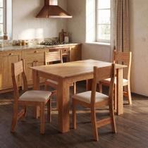 Conjunto Sala de Jantar Mesa Retangular León com 4 Cadeiras Estofadas Nice Laráz Conjunto Sala de Jantar Mesa Retangular León com 4 Cadeiras Estofadas Nice Laráz