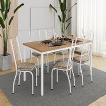 Conjunto Sala de Jantar Mesa Retangular Tampo BP com 6 Cadeiras Adriana Conjunto Sala de Jantar Mesa Retangular Tampo BP com 6 Cadeiras Adriana