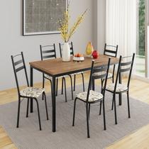 Conjunto Sala de Jantar Mesa Retangular Tampo BP com 6 Cadeiras Adriana Conjunto Sala de Jantar Mesa Retangular Tampo BP com 6 Cadeiras Adriana