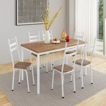 Conjunto Sala de Jantar Mesa Retangular Tampo BP com 6 Cadeiras Adriana Conjunto Sala de Jantar Mesa Retangular Tampo BP com 6 Cadeiras Adriana