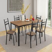 Conjunto Sala de Jantar Mesa Retangular Tampo BP com 6 Cadeiras Adriana Conjunto Sala de Jantar Mesa Retangular Tampo BP com 6 Cadeiras Adriana