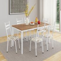 Conjunto Sala de Jantar Mesa Retangular Tampo BP com 6 Cadeiras Adriana Conjunto Sala de Jantar Mesa Retangular Tampo BP com 6 Cadeiras Adriana