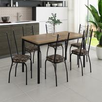 Conjunto Sala de Jantar Mesa Retangular Tampo BP com 6 Cadeiras Adriana