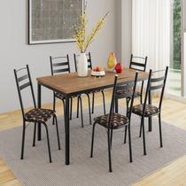 Conjunto Sala de Jantar Mesa Retangular Tampo BP com 6 Cadeiras Adriana