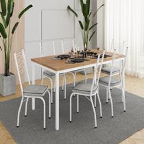 Conjunto Sala de Jantar Mesa Retangular Tampo BP com 6 Cadeiras Adriana Conjunto Sala de Jantar Mesa Retangular Tampo BP com 6 Cadeiras Adriana