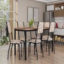 Conjunto Sala de Jantar Mesa Retangular Tampo BP com 6 Cadeiras Adriana Preto/Sf/Madeira Cedro/Demolição Conjunto Sala de Jantar Mesa Retangular Tampo BP com 6 Cadeiras Adriana Preto/Sf/Madeira Cedro/Demolição