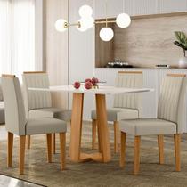 Conjunto Sala de Jantar Mesa Rubi com 4 Cadeiras Ana