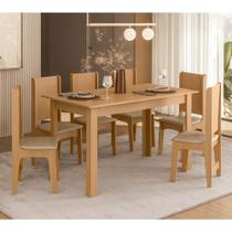 Conjunto Sala de Jantar Mesa Sara 136cm com 6 Cadeiras Luana Sonetto