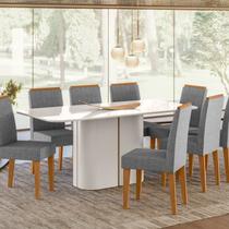 Conjunto Sala de Jantar Mesa Serena Tampo de Vidro 180cm com 8 Cadeiras Cecilia New Ceval Conjunto Sala de Jantar Mesa Serena Tampo de Vidro 180cm com 8 Cadeiras Cecilia New Ceval