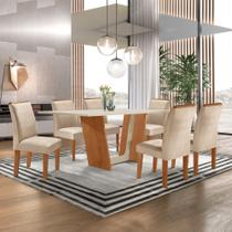 Conjunto Sala de Jantar Mesa Tampo Dakota Plus 160x80cm com 6 Cadeiras Luisa Yescasa Conjunto Sala de Jantar Mesa Tampo Dakota Plus 160x80cm com 6 Cadeiras Luisa Yescasa