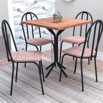 Conjunto Sala de Jantar Mesa Tampo de BP Quadrada com 4 Cadeiras Thais Conjunto Sala de Jantar Mesa Tampo de BP Quadrada com 4 Cadeiras Thais
