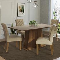 Conjunto Sala de Jantar Mesa Tampo de Madeira 4 Cadeiras Imperial Ashley Madesa Conjunto Sala de Jantar Mesa Tampo de Madeira 4 Cadeiras Imperial Ashley Madesa
