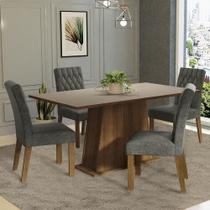 Conjunto Sala De Jantar Mesa Tampo De Madeira 4 Cadeiras Conjunto Sala De Jantar Mesa Tampo De Madeira 4 Cadeiras