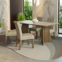Conjunto Sala de Jantar Mesa Tampo de Madeira 4 Cadeiras Ruby Madesa