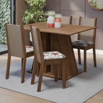 Conjunto Sala de Jantar Mesa Tampo de Madeira 4 Cadeiras Rustic Sophie Madesa