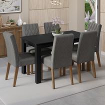 Conjunto Sala de Jantar Mesa Tampo de Madeira 6 Cadeiras Allegro Madesa