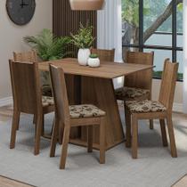 Conjunto Sala De Jantar Mesa Tampo De Madeira 6 Cadeiras Rustic/bege Marrom Sharon Madesa